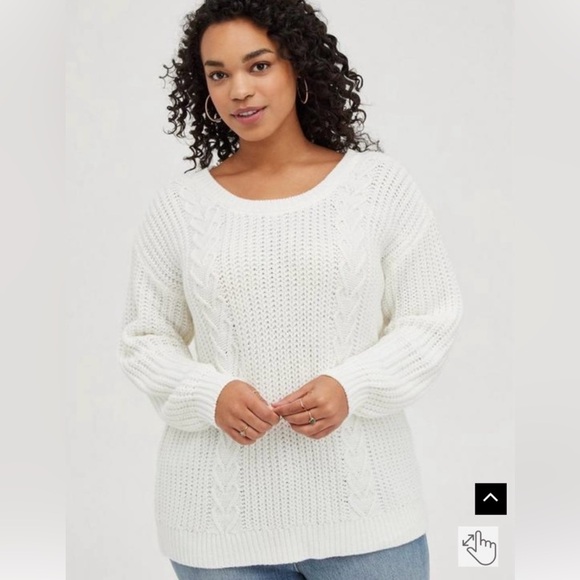 torrid Sweaters - Torrid White Cable Knit Sweater
